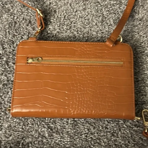 Calpak Croc-Embossed Crossbody Bag in Tan - Picture 5 of 12